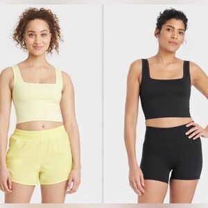 BUNDLE- All in Motion seamless square neck cropped tanks
